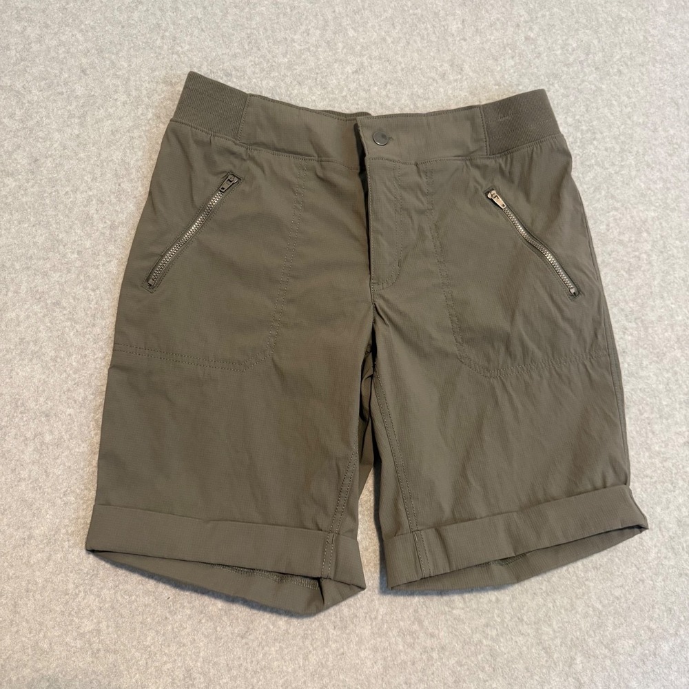 Te Verde Women's S Athletic Shorts Olive Green Cuffed Hiking Outdoor Bermuda